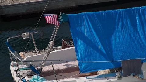 Boat flag waving in the wind 스톡 동영상 111162441