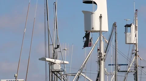 Boat Flags Blowing in the Wind San Diego, California Stock Footage 51633928