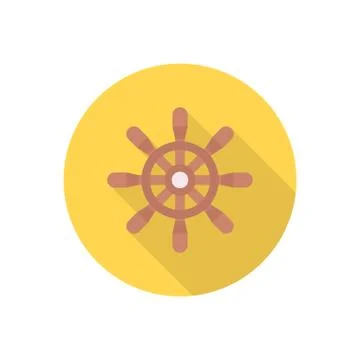 Boat flat color icon Illustration