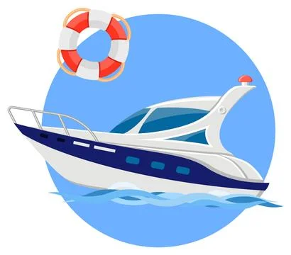 Boat Flat Icon 스톡 일러스트