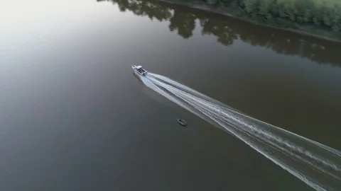 The boat is floating Stock Footage 97583289