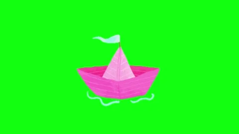 Boat Floating on Green Screen 库存影片 336260586