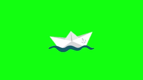 Boat Floating on Green Screen Video stock 336260604