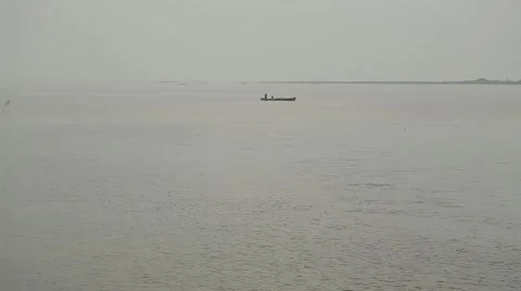 Boat floating on the Indian Ocean in Sri Lanka Stock Footage 49366057