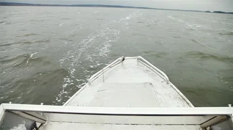 Boat floating on the lake. Stock Footage 21426743