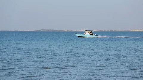 Boat floating in the ocean Stock Footage 70141727