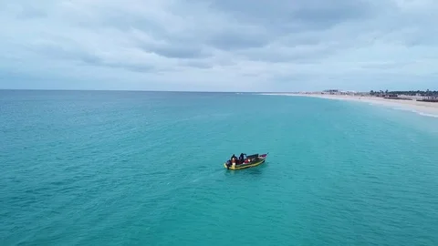 Boat Floating on the Ocean Stock Footage 117353634
