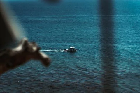 A boat is floating Stock Photos