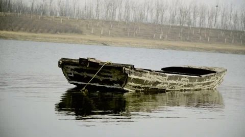 Boat floating on a river in China Video stock 87810447