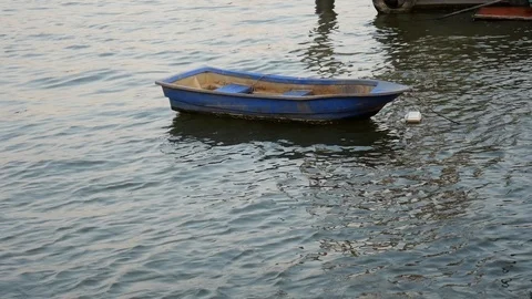 Boat floating in river Stock Footage 120526307