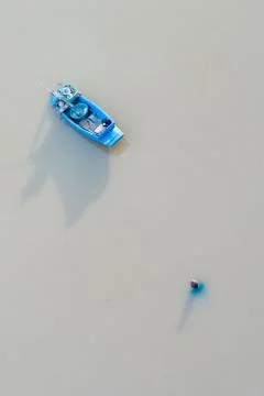 Boat floating in the river Stock Photos