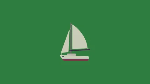 Boat floating sail Stock Footage 336969578