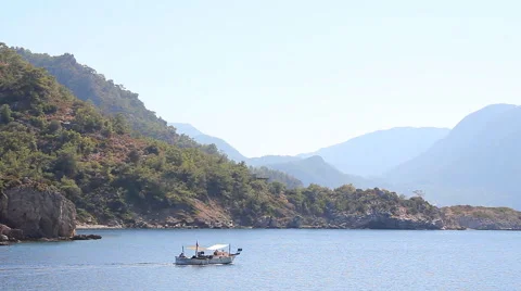 Boat floating on the sea Stock Footage 54546452