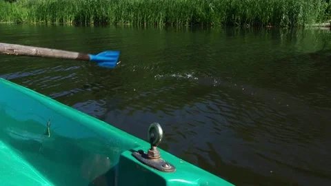 The boat is floating on the water. Video stock 233578193