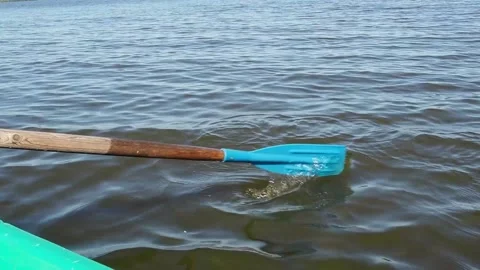 The boat is floating on the water. Video stock 233578214