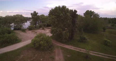 The boat floats on the river Stock Footage 66879963