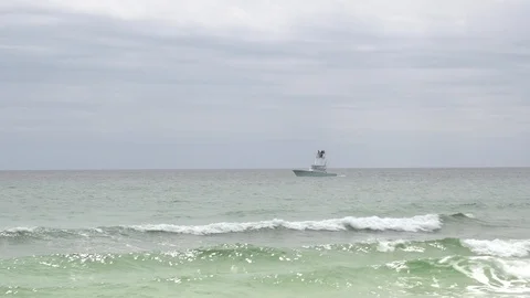Boat on a Florida Beach Stock Footage 85524119