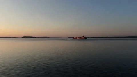 Boat is Flouting on Water Video stock 160134908