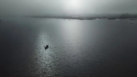 Boat in fog Stock-Footage 104160233