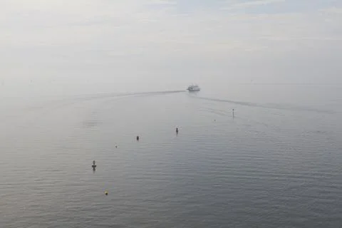 Boat in the fog Stock Photos
