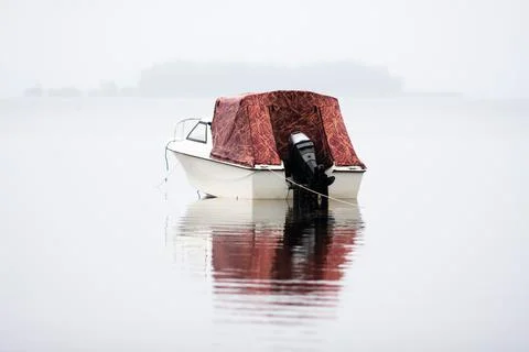 The boat in the fog Stock Photos