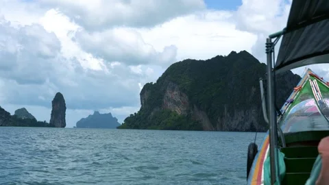 A boat forward to islands . Stock Footage 248158698