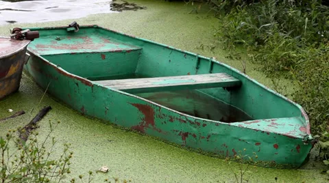 Boat Full of Water Stock Footage 35822053