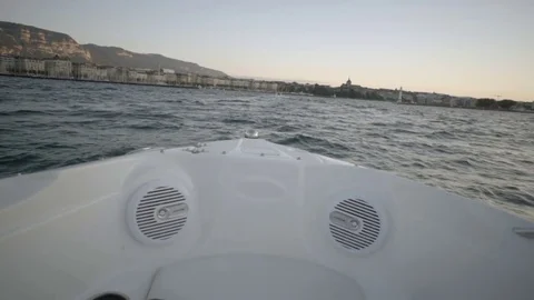 On the boat to Geneva slowmotion Stock-Footage 76867467