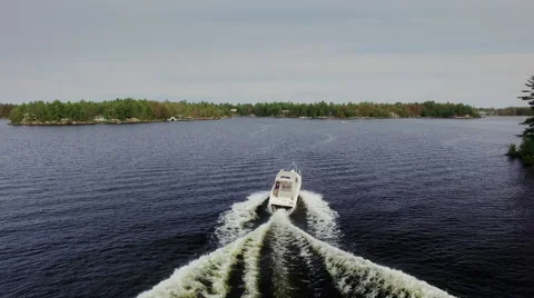 Boat getting on plane Stock Footage 63422233