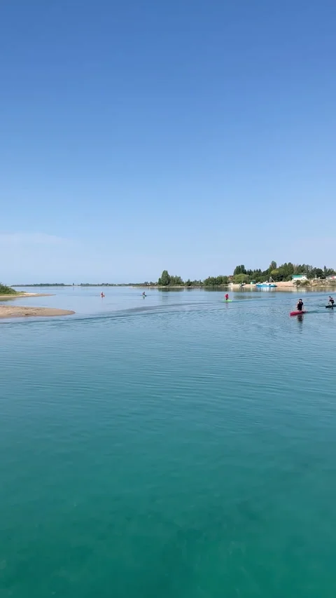 A boat gliding across tranquil Video stock 317952137