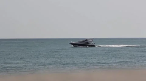 Boat Goes by Sea Stock Footage 67554489