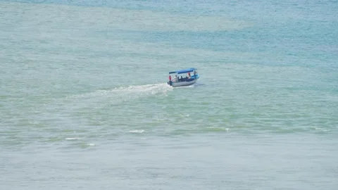 Boat going away at Sur, Oman Stock Footage 196002270