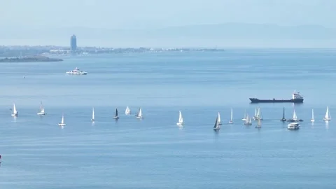 Boat going on the sea Stock Footage 292824409