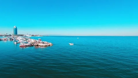 Boat going on the sea Stock Footage 292830842