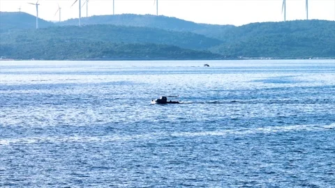 Boat going on the sea Stock Footage 292833181
