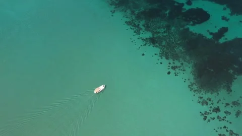 Boat going on the sea Stock Footage 292834733