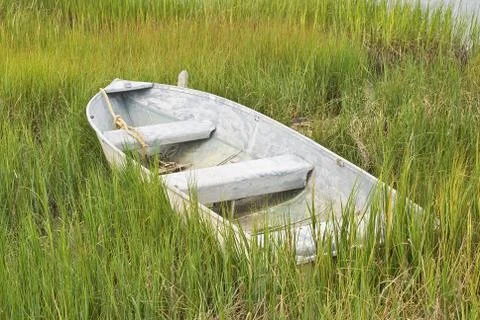 Boat in the grass Stock Photos