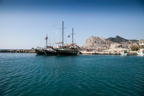Boat in greece Stock Photos