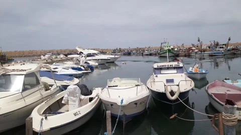 Boat in the harbor Stock Footage 131971634