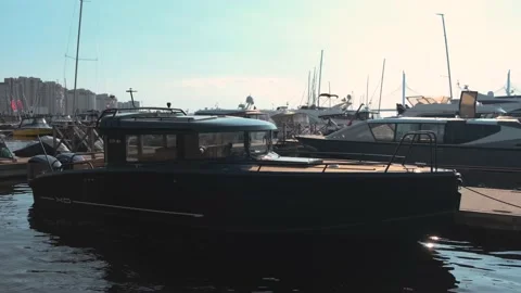 Boat in the harbor Video stock 133836040