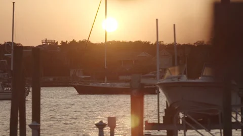 Boat Harbor Sunset Stock Footage 38734694