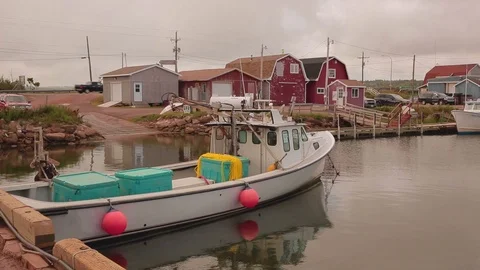 Boat at the Harbour Stock Footage 121586623
