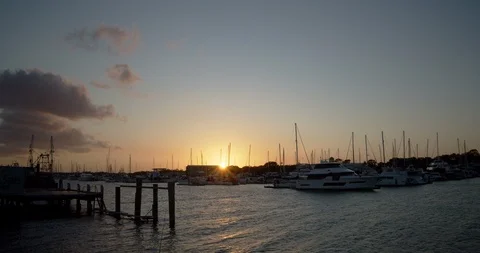 Boat Harbour Sunset Stock Footage 120238483