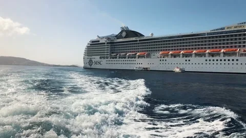 The boat is heading to Mykonos 2 (Editorial) Stock Footage 332619480