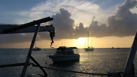 Boat hook sundown Stock-Footage 104733257