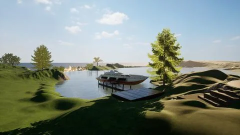 BOAT HOUSE Stock Illustration