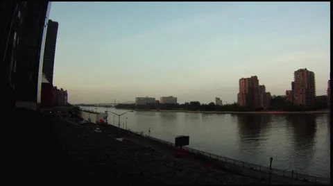 Boat on the Hudson Stock Footage 35266330