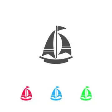 Boat icon flat. Stock Illustration