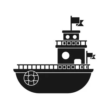Boat icon in flat style. Ship vector illustration on isolated background. B.. Stock Illustration