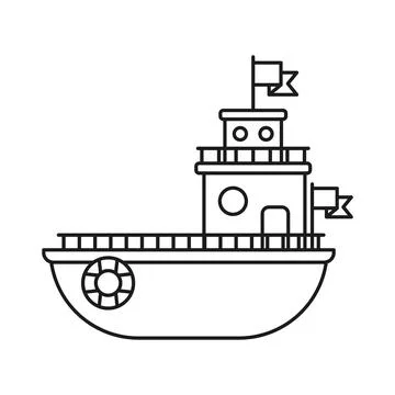 Boat icon in flat style. Ship vector illustration on isolated background. B.. Stock Illustration